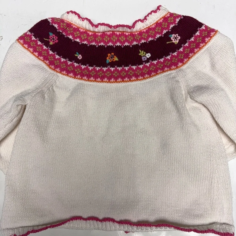 Vintage Gymboree‎ Pink and White Knit Cardigan